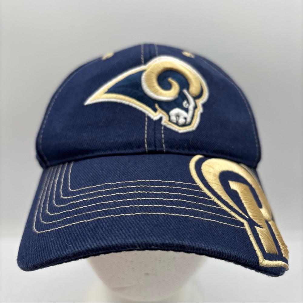 Los Angels Rams NFL Team Apparel Men Navy/Gold Mid Profile Adjustable Hat OSFM